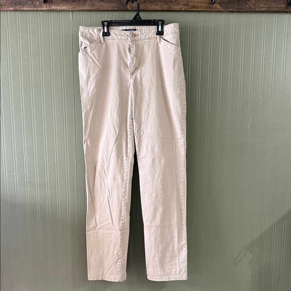 Lee Women’s 10 Long Light Kicki Relaxed Fit Mis Rise Straight Leg Slacks - Picture 1 of 5